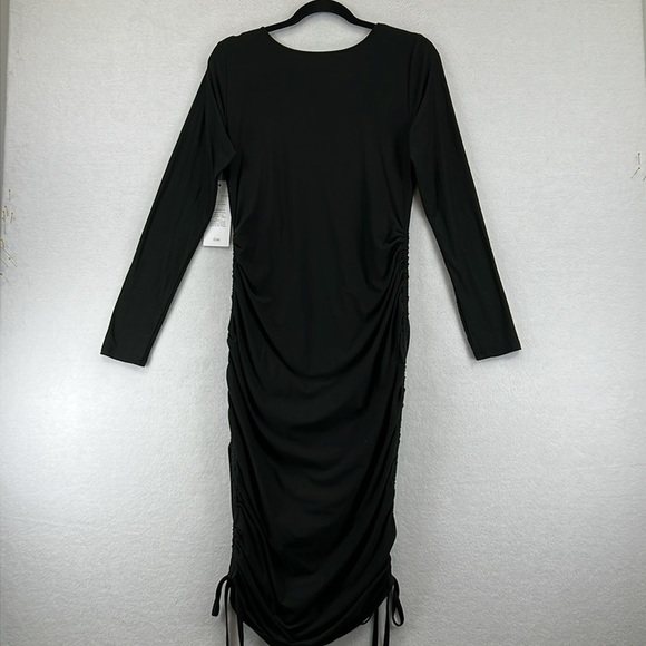Threads 4 Thought Thia Luxe Jersey Ruched Midi Dress Size M Black NWT - Picture 7 of 13